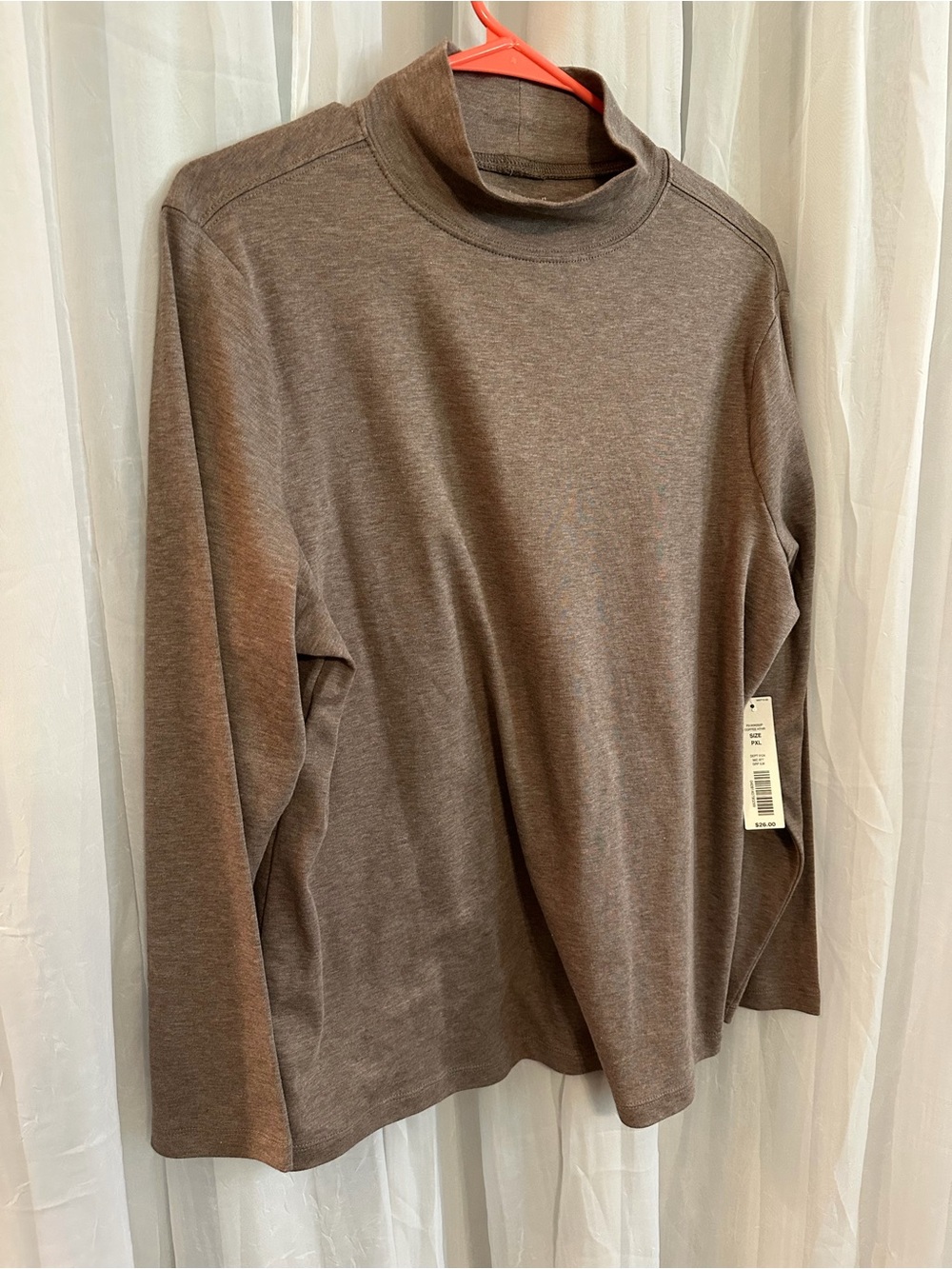 Westbound Women’s Brown Mock Neck Long-Sleeve Shirt